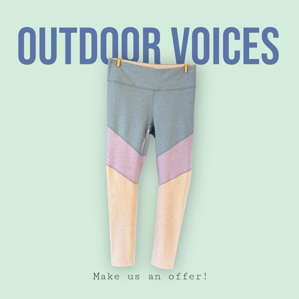 Outdoor Voices Tri-Color Leggings for Active Wear- Medium